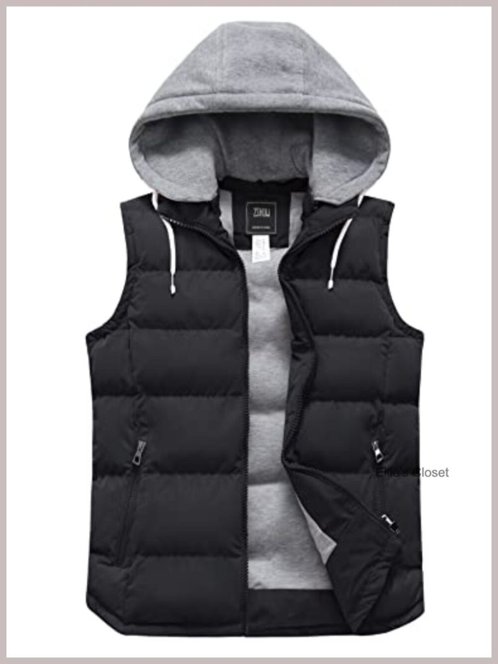 Women's Quilted Puffer Vest Hooded Winter Outerwear